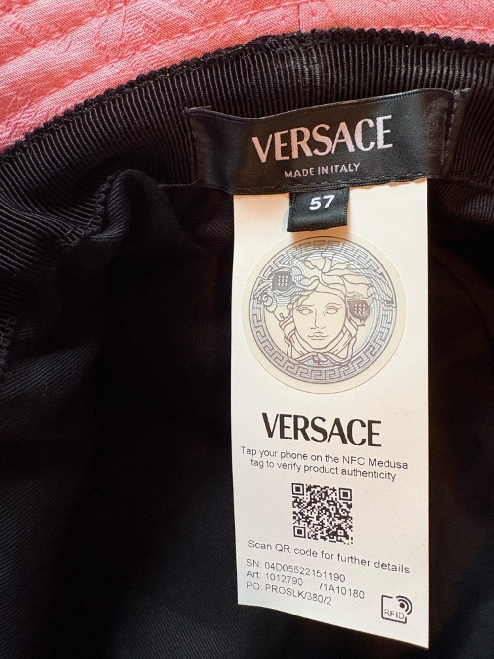 Versace Pink Bucket Hat size 57 - Picture 5 of 5